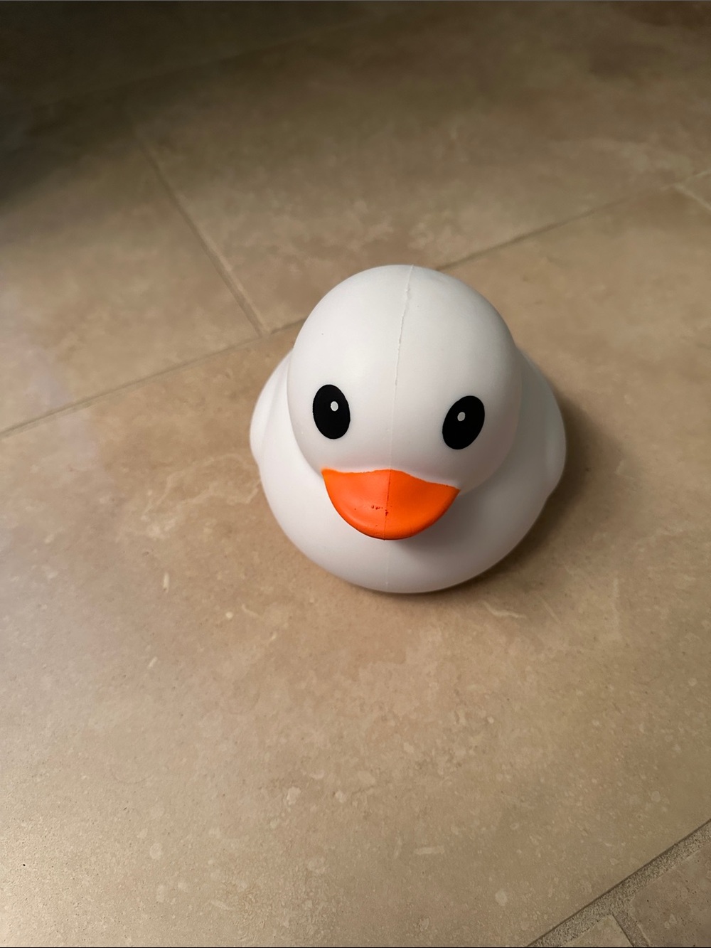 White Rubber Duck Bath Toy with Orange Beak - Kids Toys